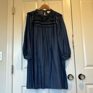 Kate Spade New York embroidered indigo dress